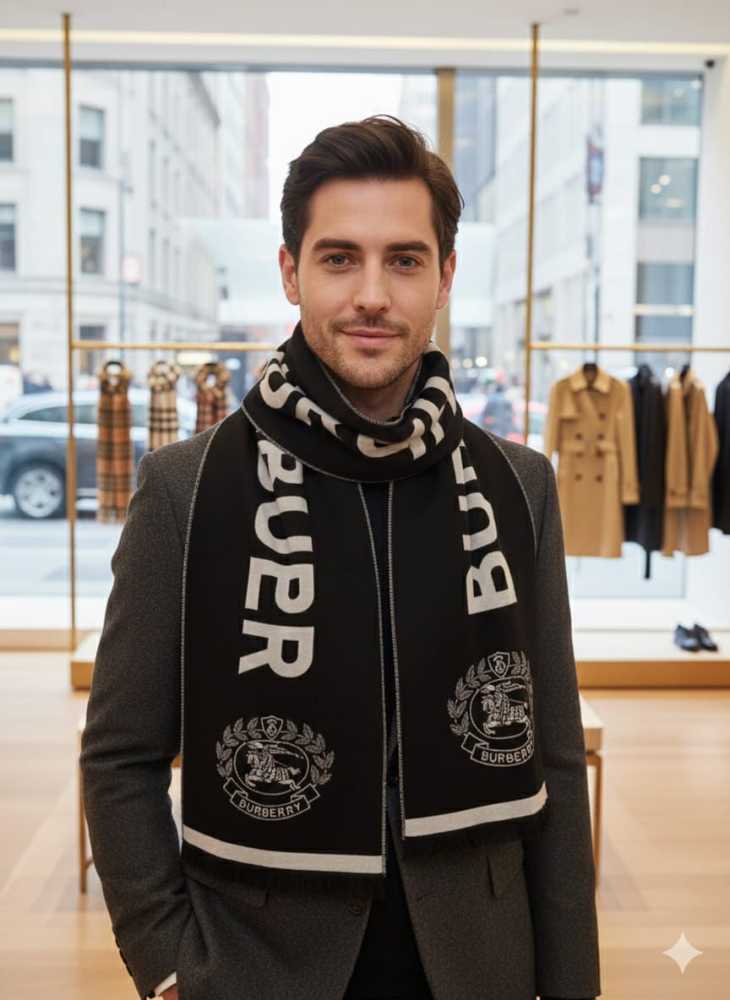 Burberry Cashmere Black Premium Quality Muffler-0