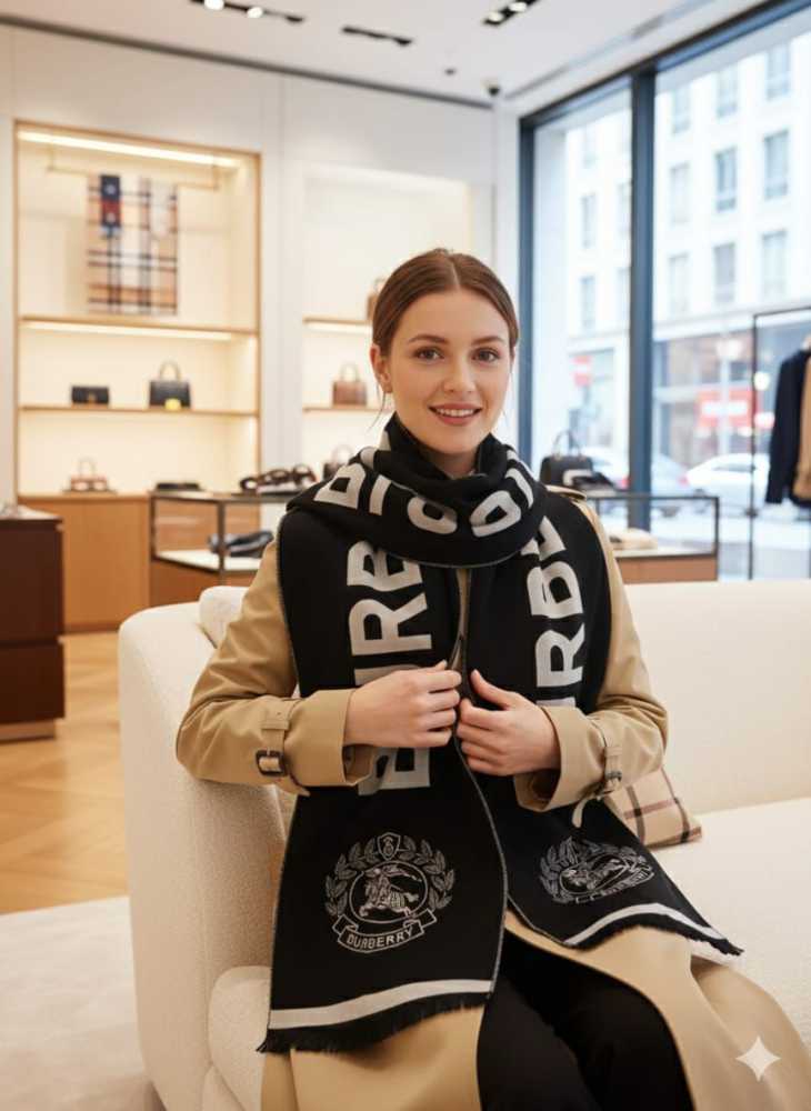 Burberry Cashmere Black Premium Quality Muffler-0