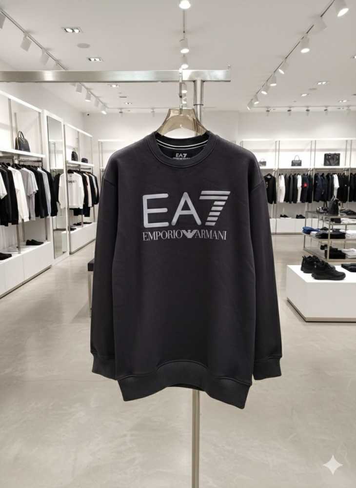Emporio Armani Black Cotton Premium Qaulity Sweatshirt-1