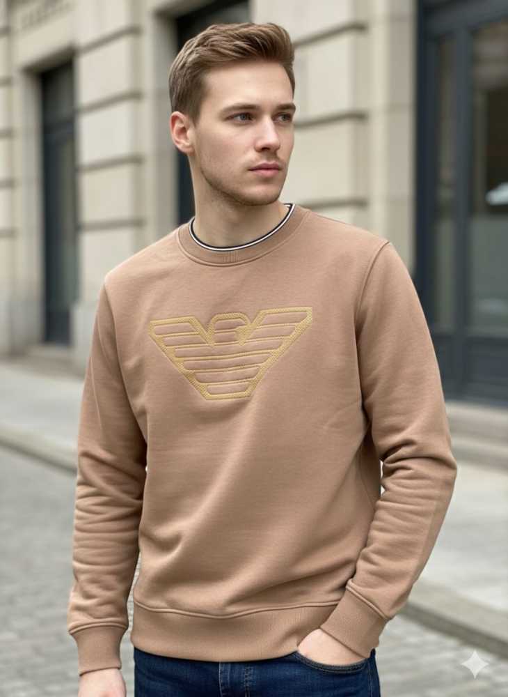 Emporio Armani Brown Cotton Premium Qaulity Sweatshirt-0