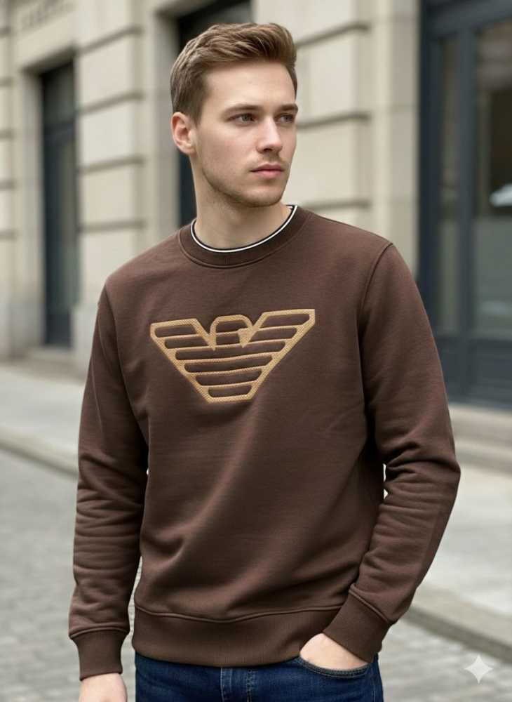 Emporio Armani Dark Brown Cotton Premium Qaulity Sweatshirt
