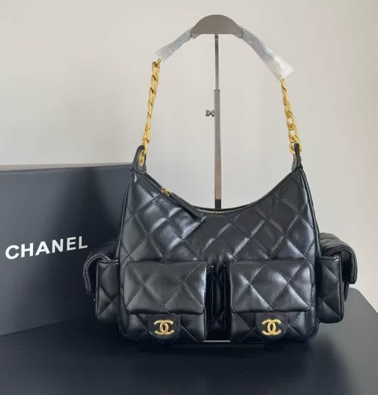 Chanel Black Cargo Hobo Bag-0