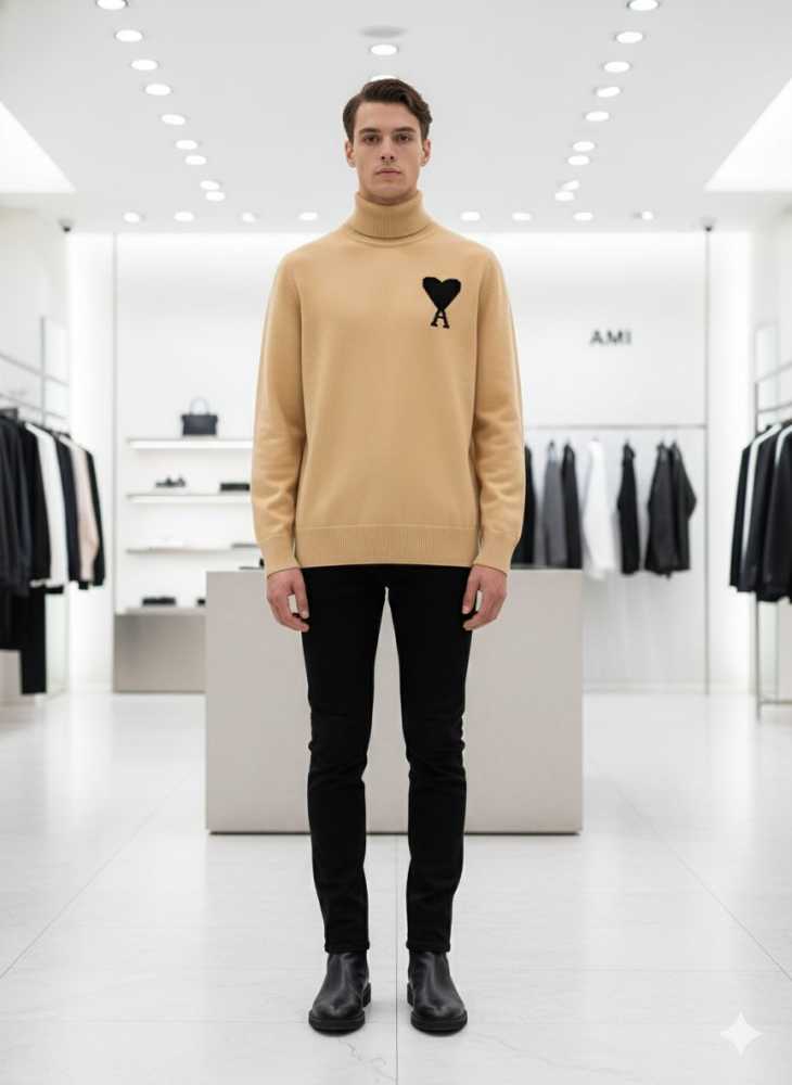 Ami Paris Brown Premium Quality Luxury Sweatshirt-0