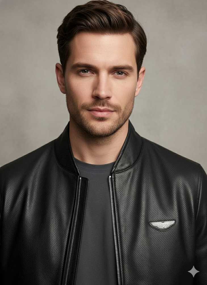 Astron Martin Embroidered logo Black Premium Quality jacket-3