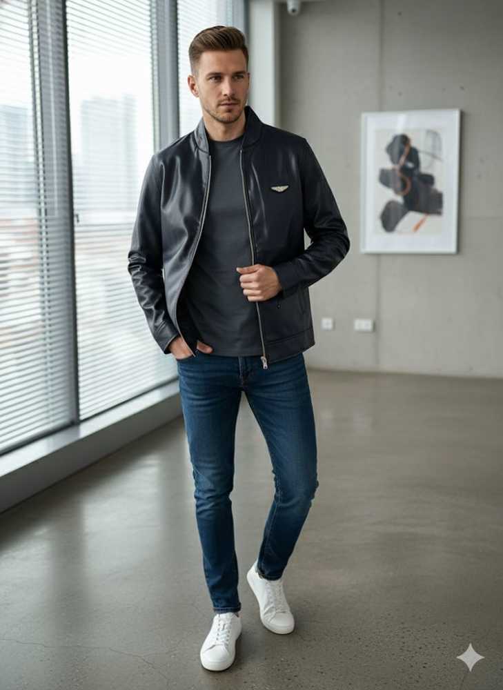 Astron Martin Embroidered logo Black Premium Quality jacket-0