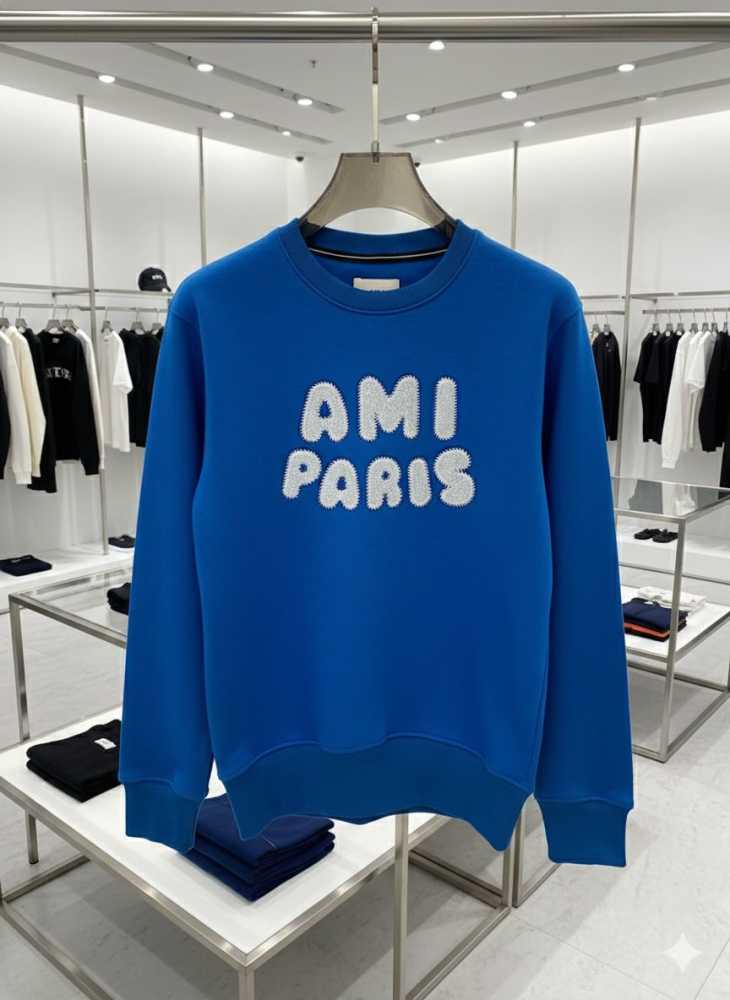 Ami Paris Blue Premium Quality Luxury Sweatshirt-1