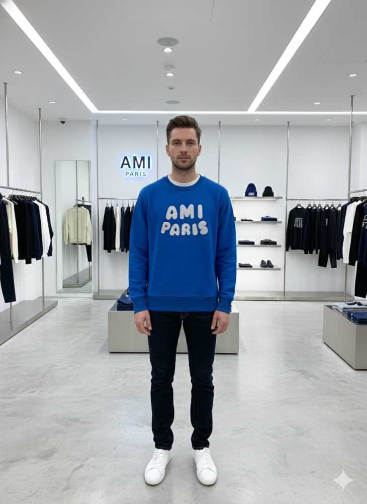 Ami Paris Blue Premium Quality Luxury Sweatshirt-0