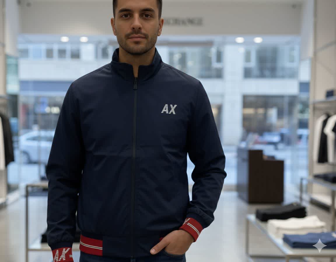 Armani Exchange Blue Authentic Bomber Jacket-0