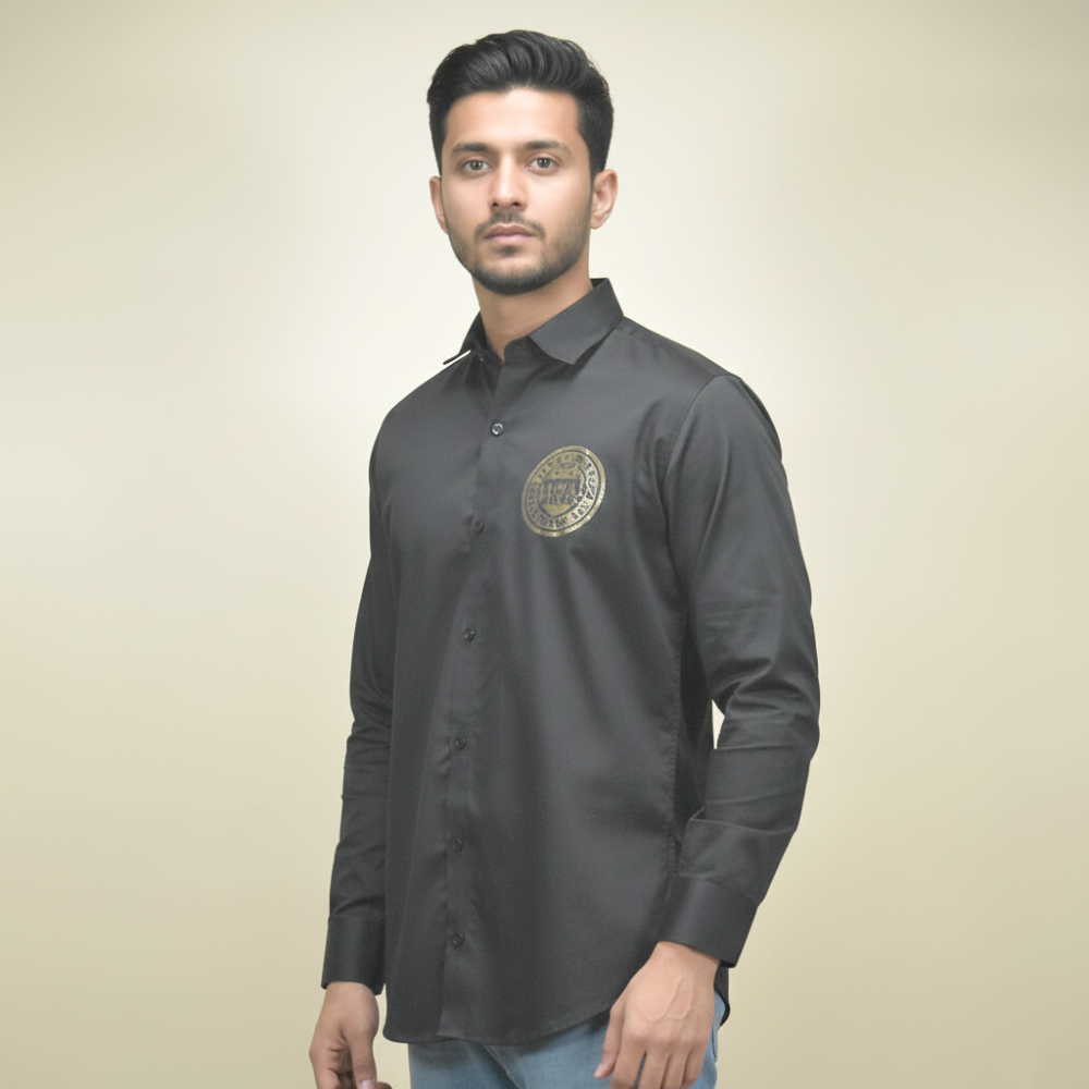 Balmain Patch Black Premium Cotton Shirt-0
