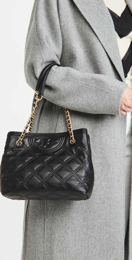 Tory Burch Flemin Medium Leatherite Black Hobo Bag-0