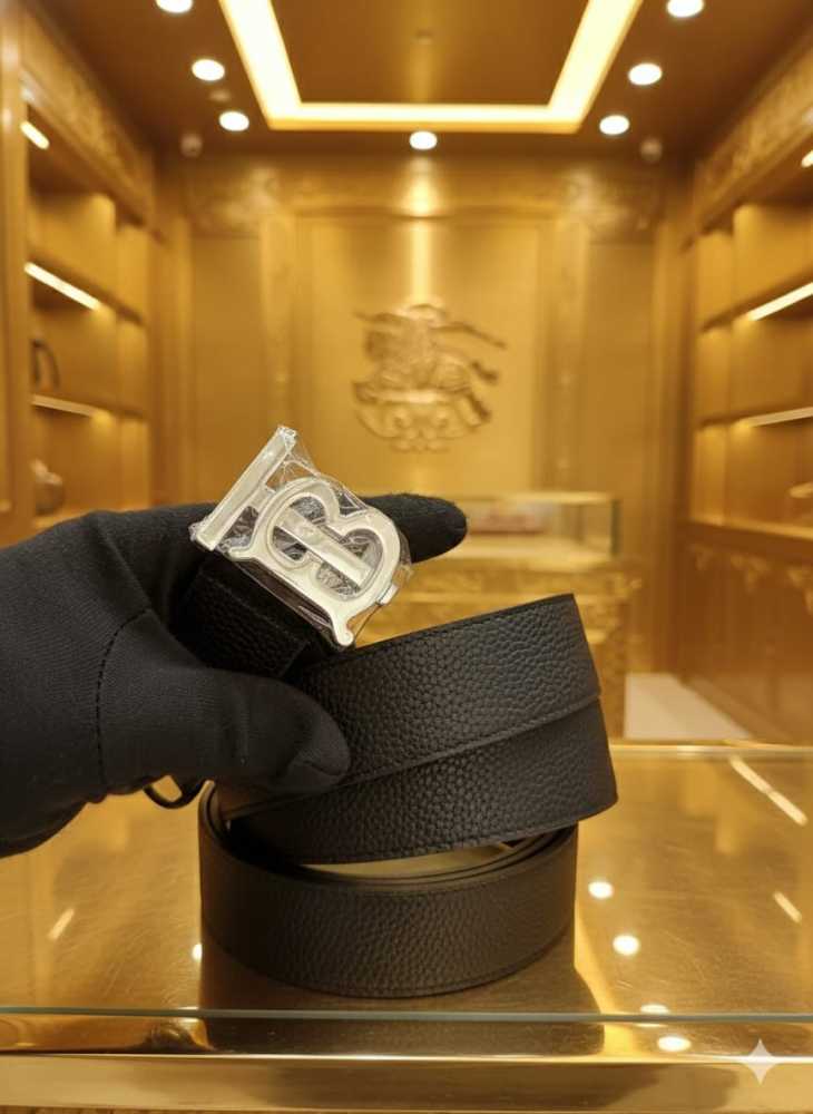 Burberry Silver Premium Quality Leather Belt-1