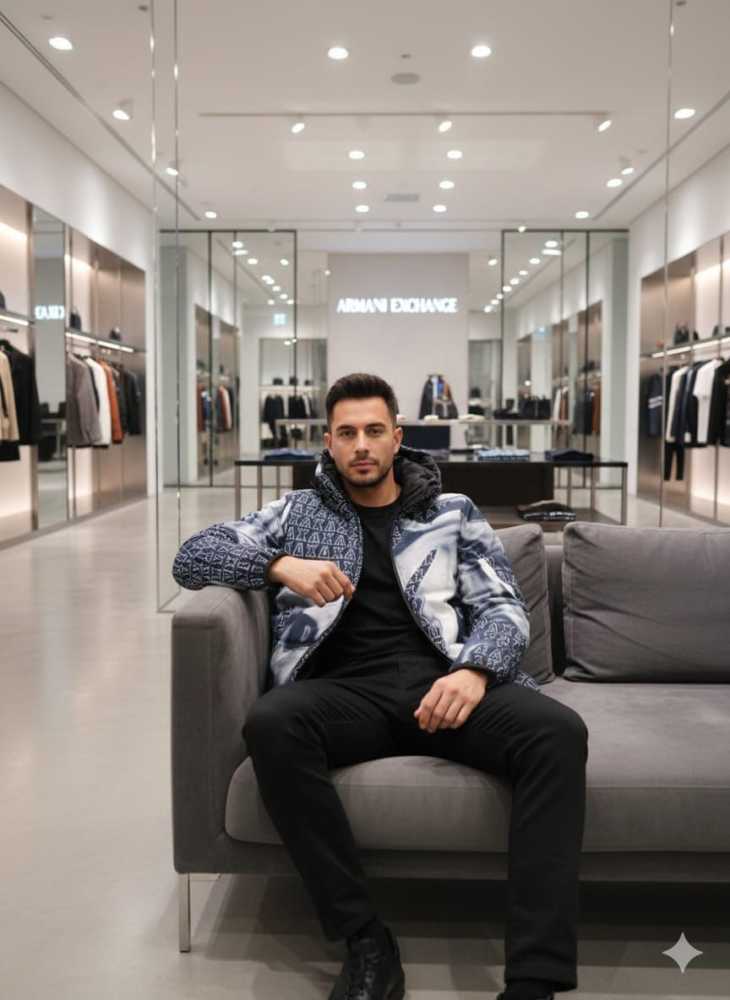 Armani Exchange Black Authentic Oblique Reversible Jacket-1