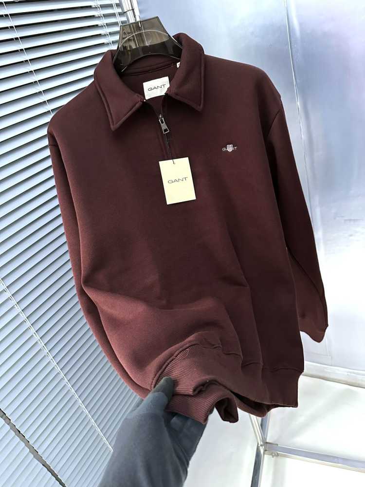 Gant Maroon Premium Quality Sherpa Sweatshirt-1