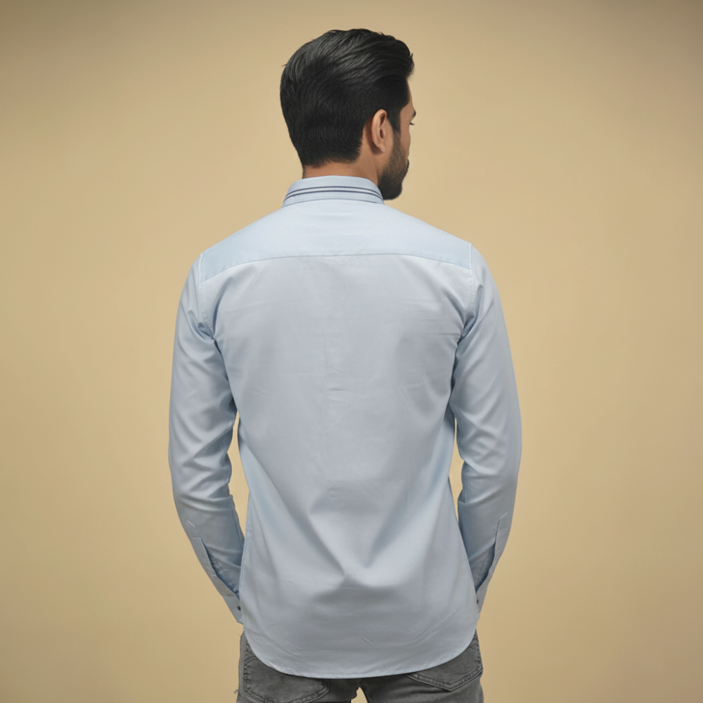 Dior Spider Embroidery Print Sky Blue Premium Shirt-thumb-3