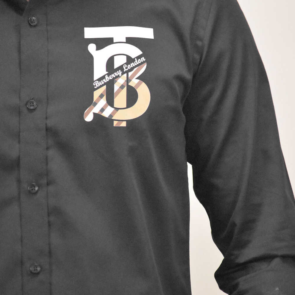 Burberry TB Print Black Premium Cotton Shirt-6