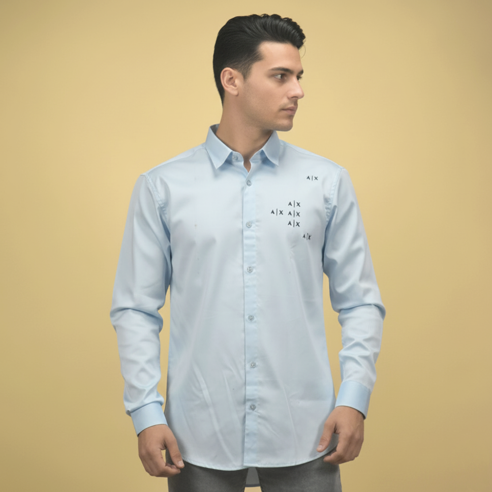 Armani Exchange Sky Blue Premium Quality Shirt-thumb-1