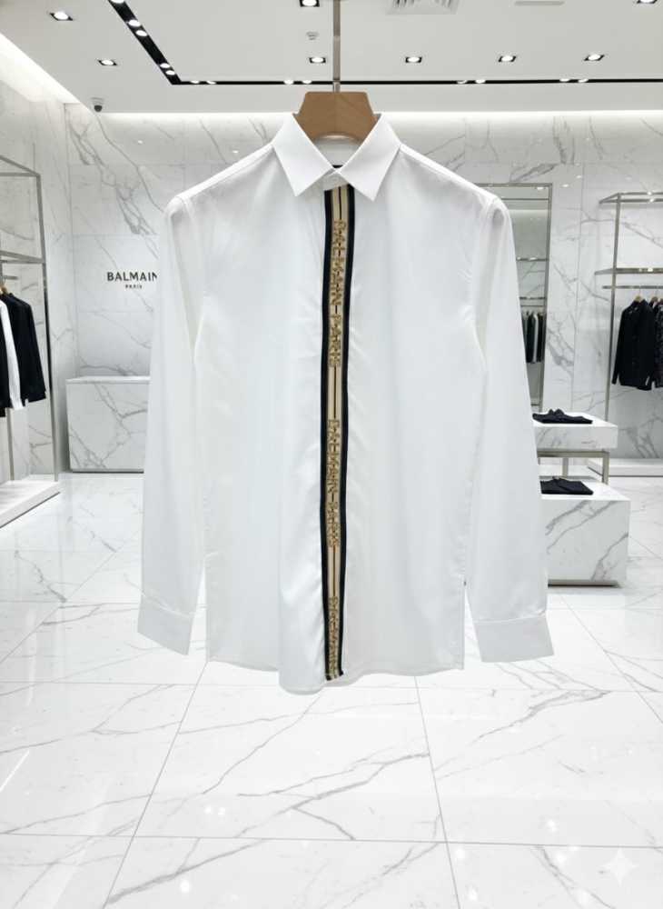 Balmain Embroidered White Premium Cotton Shirt-4