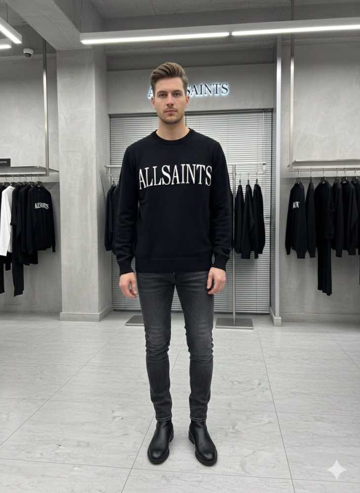 All Saint Black Premium Quality Sweatshirt-0