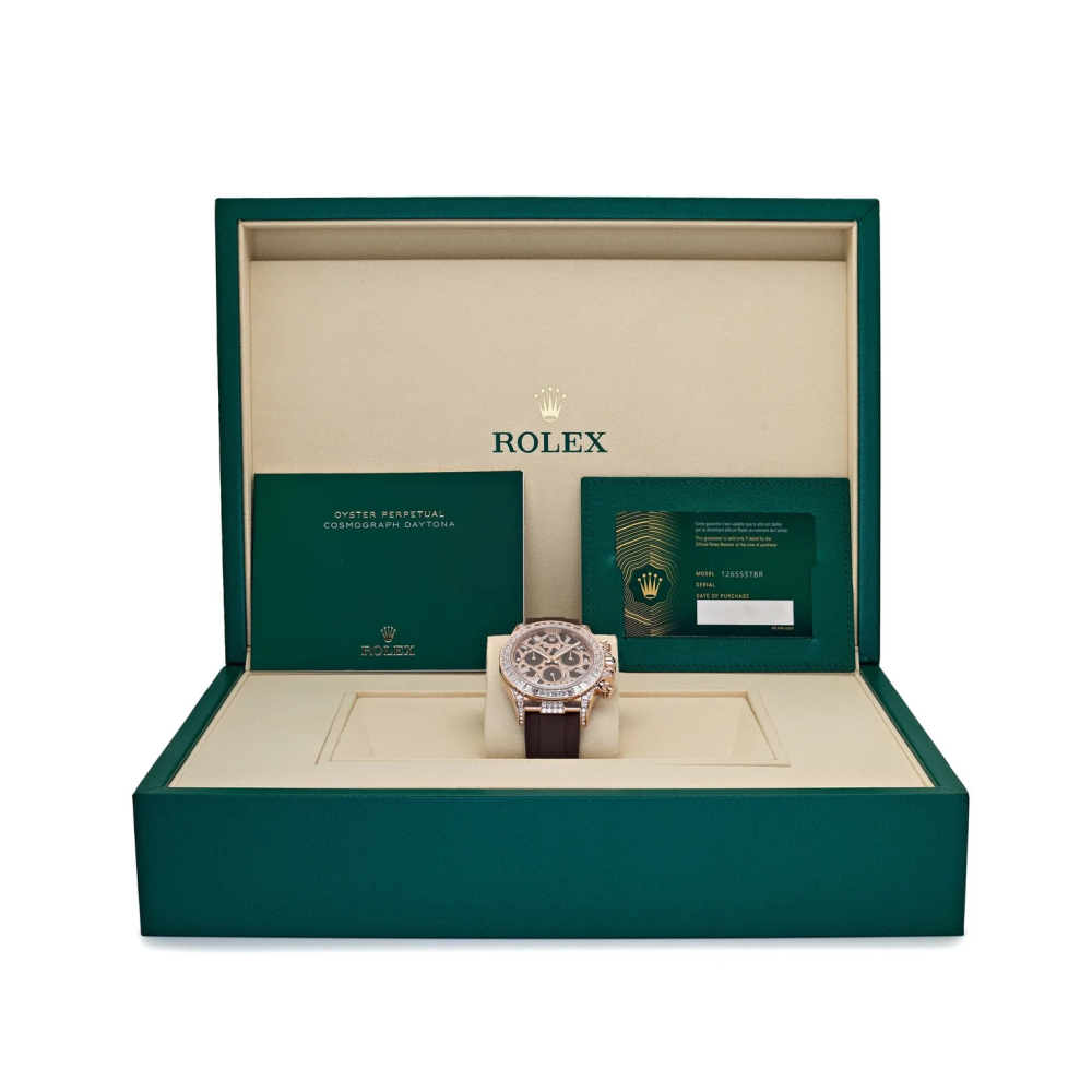 Rolex Daytona 'Giraffe' 126555TBR Rose Gold Chestnut Brown Diamond Dial Watch-8