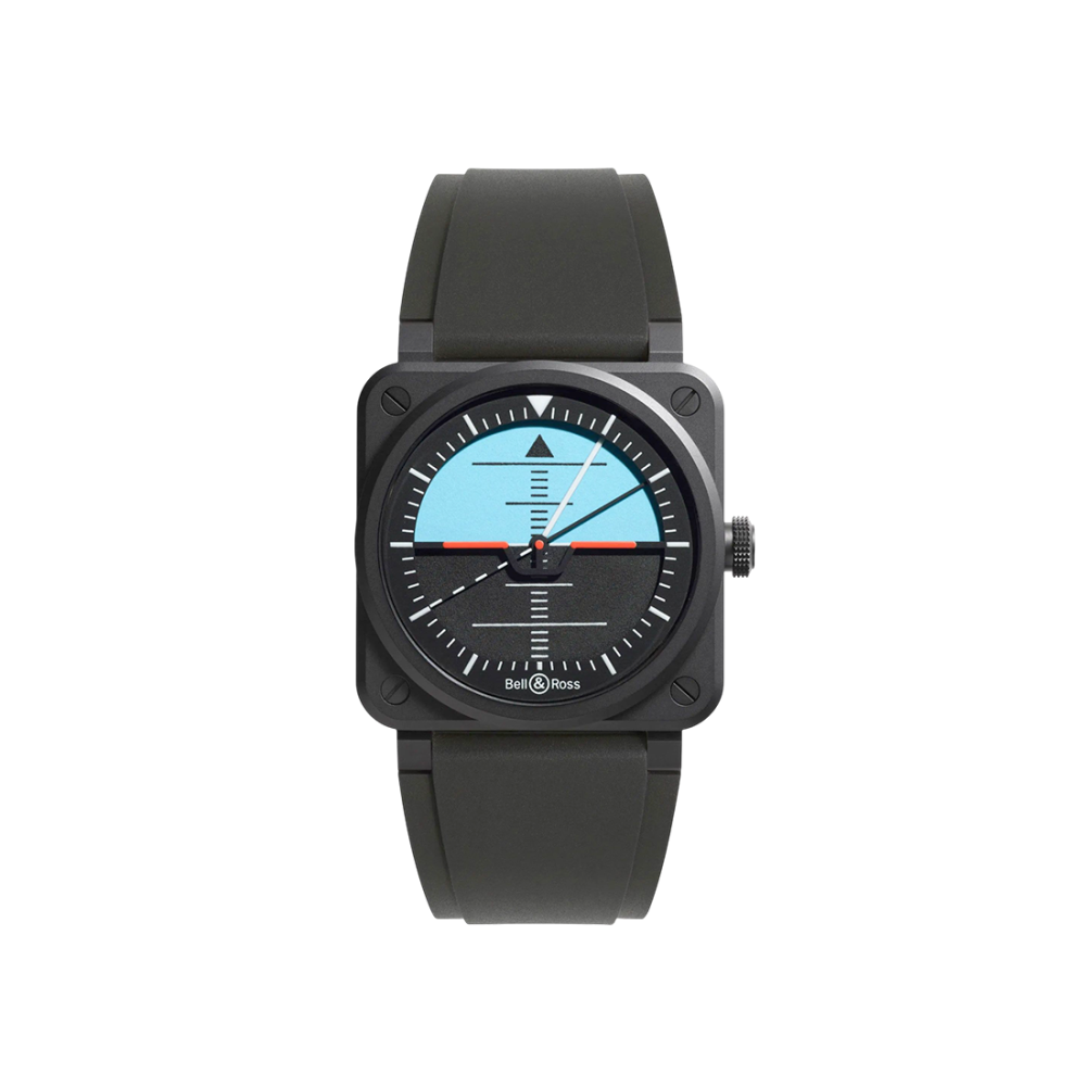 Bell & Ross BR-03 Horizon Blue & Black Dial Watch BR03A-HRZ-CE/SRB-0