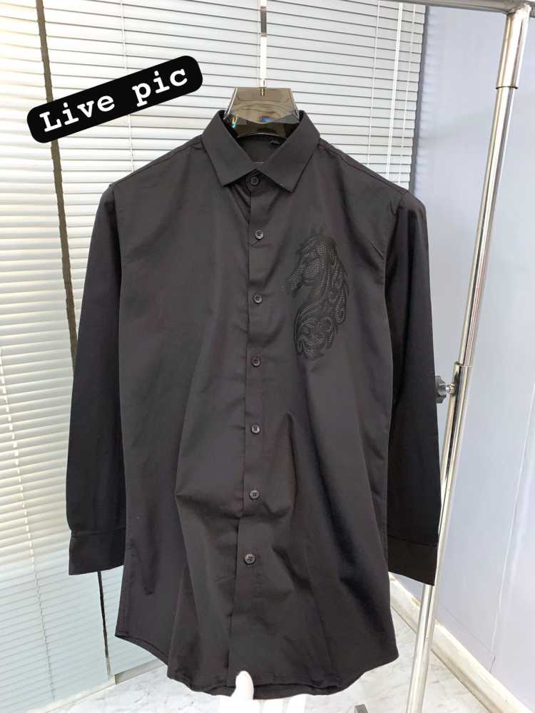 Balmain Embroidered Black Horse Printed Premium Cotton Shirt-2