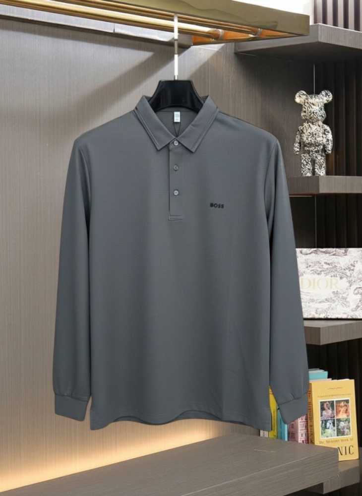 Hugo Boss Grey Full Sleeves Premium Quality Tees-0