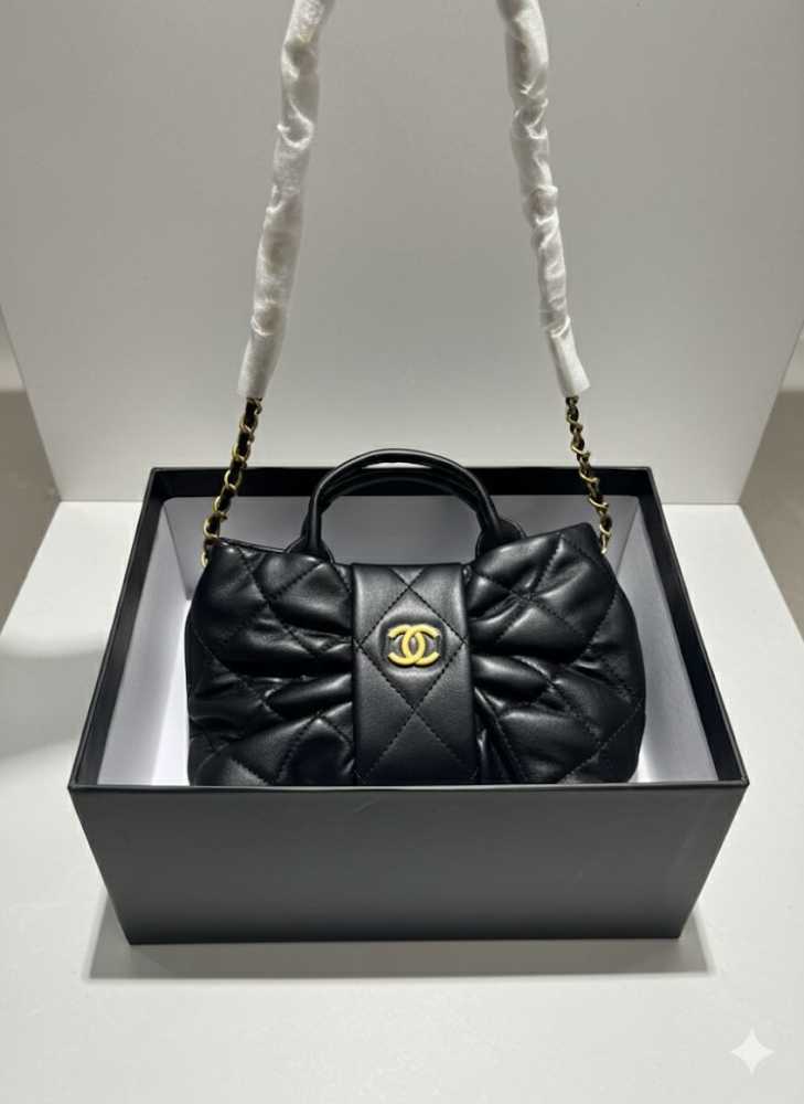Chanel Black Small Bow Bag-thumb-0
