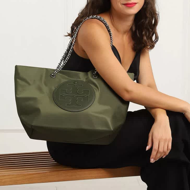 Tory Burch Small Ella Green With Pouch Tote Bag-thumb-0