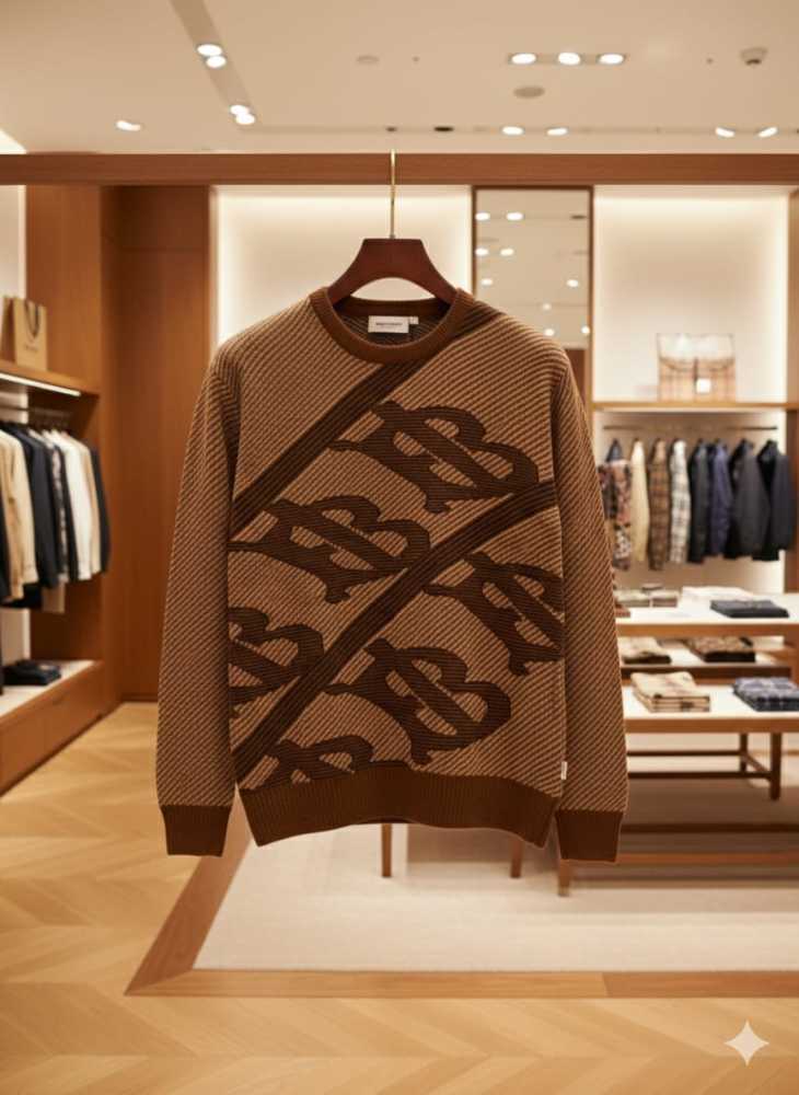 Burberry Brown Authentic Quality Pullover-thumb-2