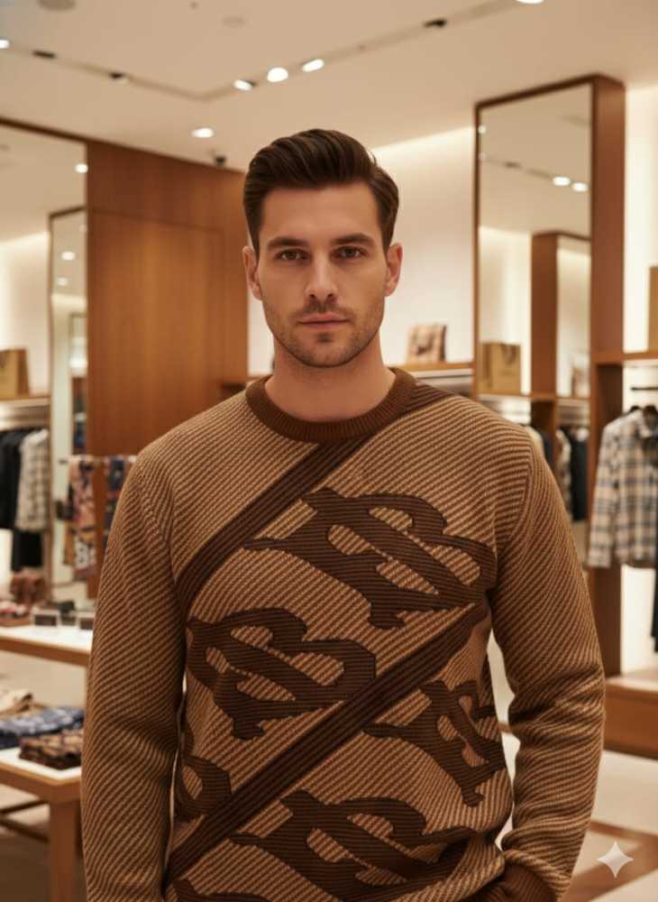 Burberry Brown Authentic Quality Pullover-thumb-1