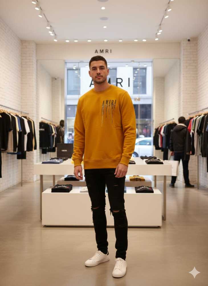 Amiri Yellow Premium Quality Sweatshirt-thumb-0