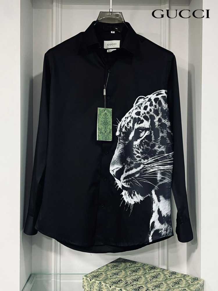 Gucci Black Panther Black Cotton Shirt-thumb-0