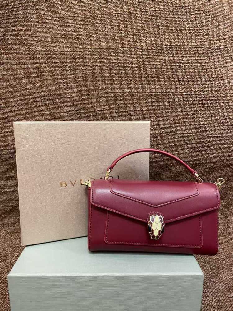 Bvlgari Serpenti Forever Top Red Shoulder Bag-thumb-0