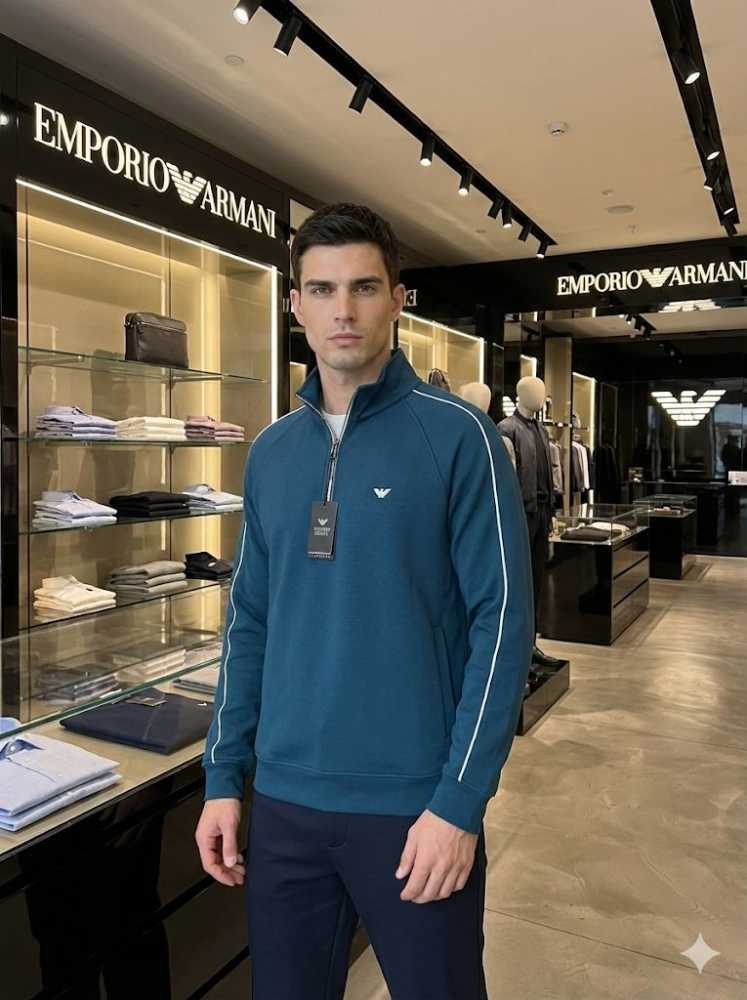 Emporio Armani Blue Cotton Premium Qaulity Sweatshirt-thumb-0