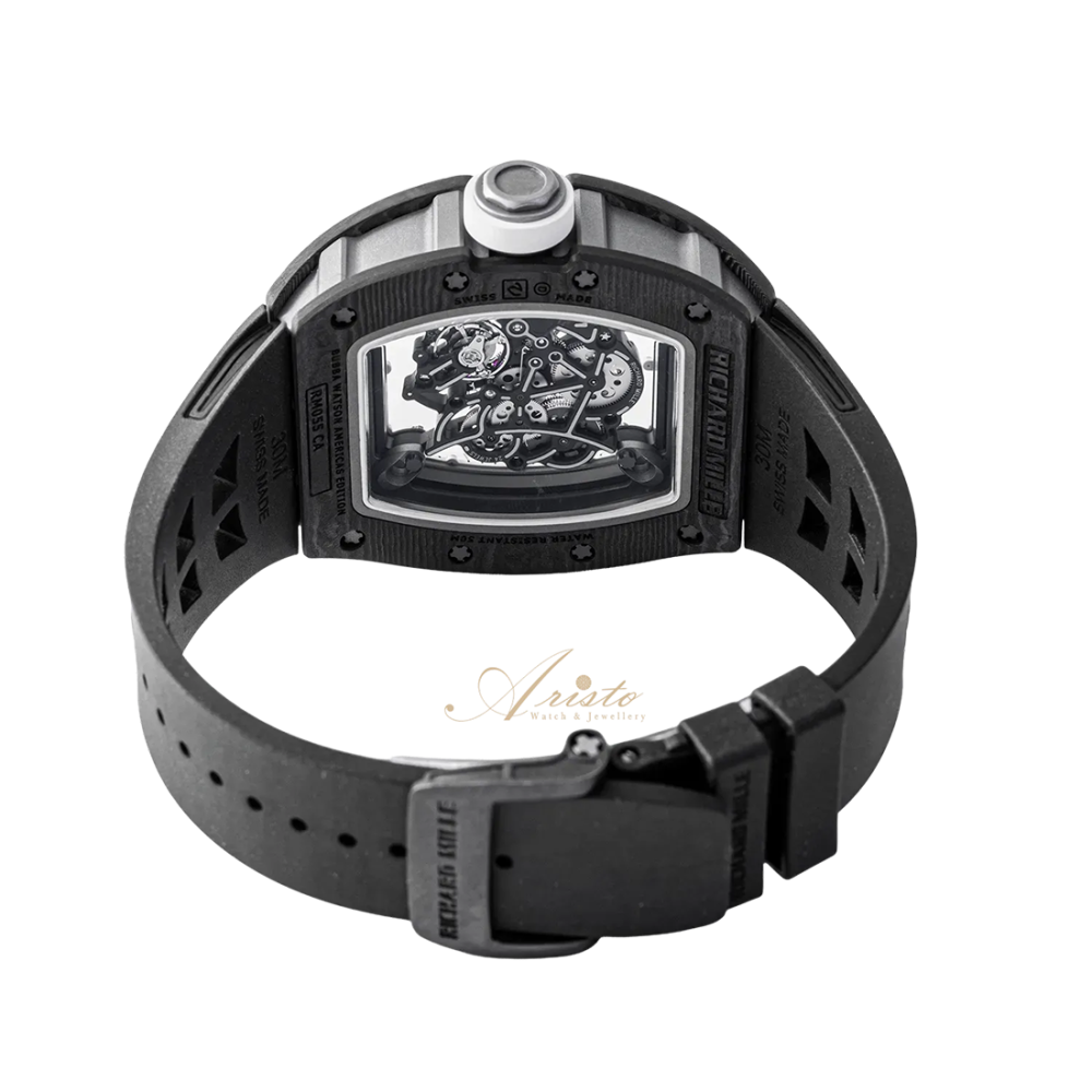 Richard Mille RM 055 Manual Winding "Bubba Watson" Black Rubber Strap Watch-thumb-4