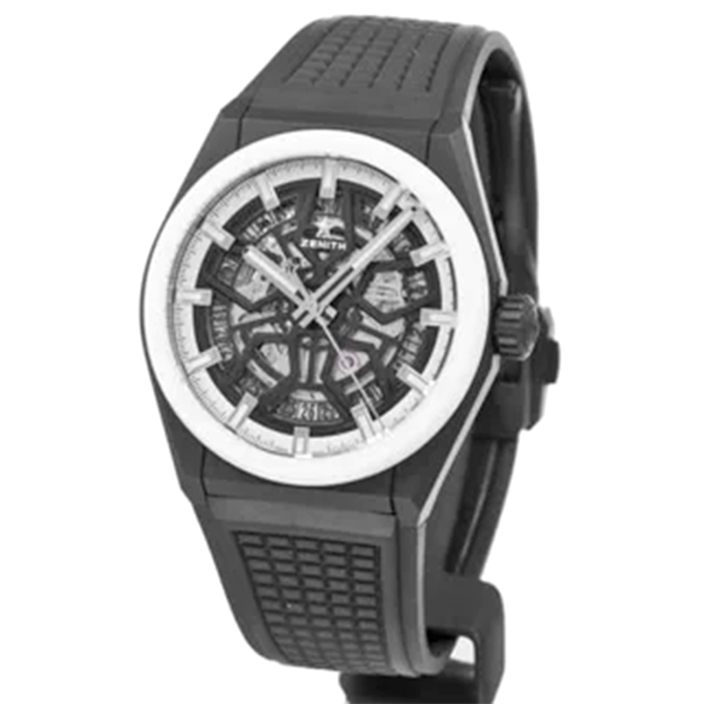 Zenith Defy Classic Skeletonized Black Dial 49.9000.670/77.R782 Black Ruibber Strap Watch-thumb-1