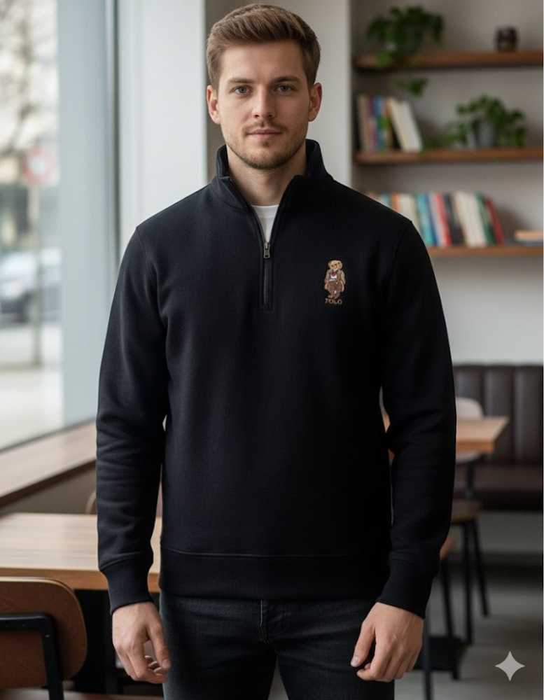 Ralph Lauren Black Premium Quality Half Zip Sweatshirt-thumb-0