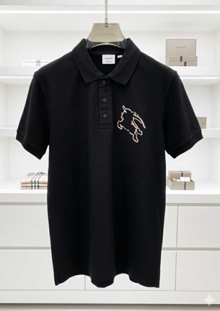 Burberry Black Premium Exclusive Polo T-shirt-thumb-1