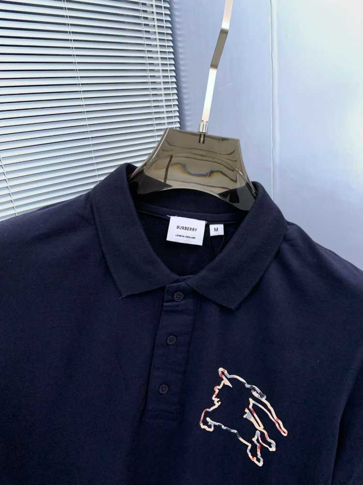 Burberry Blue Premium Exclusive Polo T-shirt-thumb-3