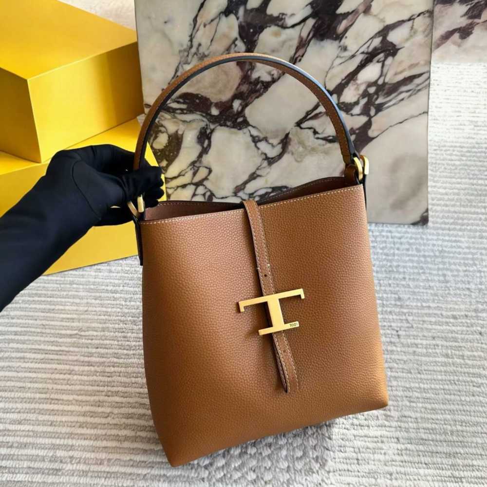 Tod's Timeless Brown Leather Shopping Bag-thumb-0