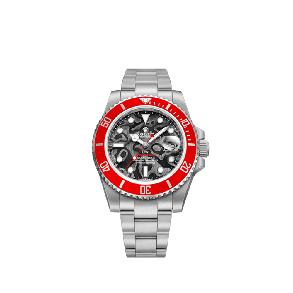 Rolex DIW Submariner Red Pluto Limited Edition Textured Dial Self-Winding Watch 126610