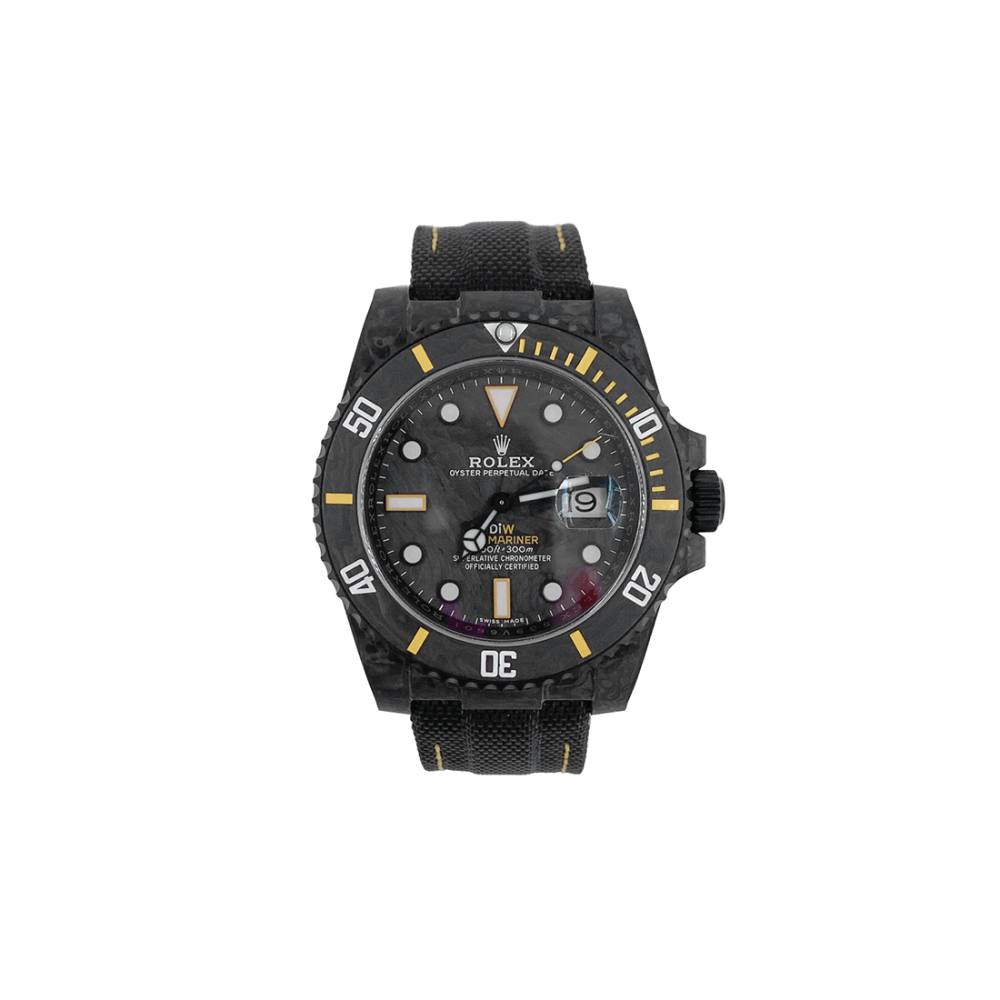 Rolex DiW Submariner Yellow Accent Carbon Fibre Limited Edition Watch 126610