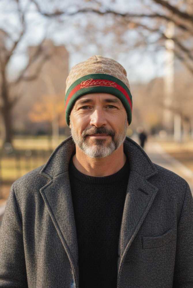 Gucci Monogram Brown Premium Edition Cashmere Beanie-1