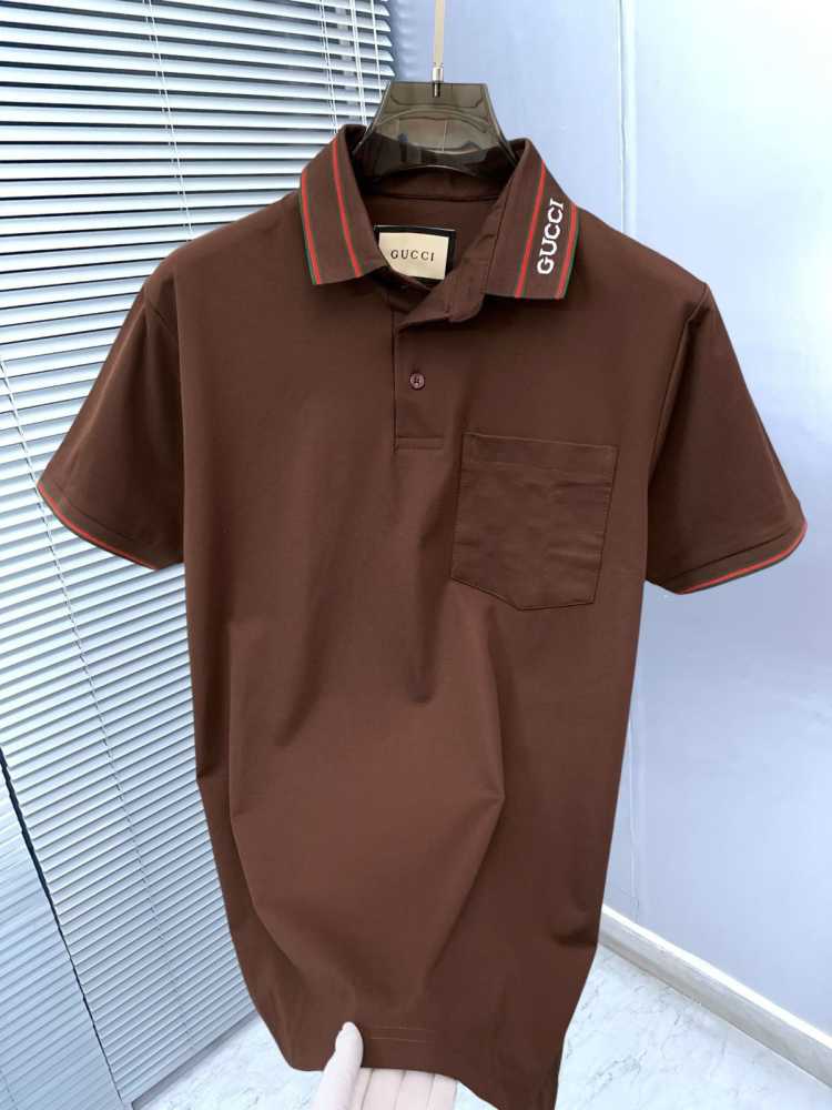 Gucci Dark Brown Premium Quality Polo T-shirt-thumb-1