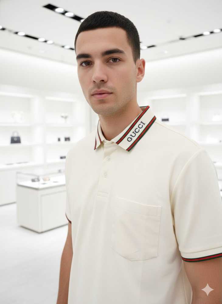 Gucci White Premium Quality Polo T-shirt-thumb-1