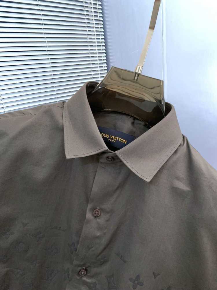Louis Vuitton Monogram Dark grey Premium Cotton Shirt-2