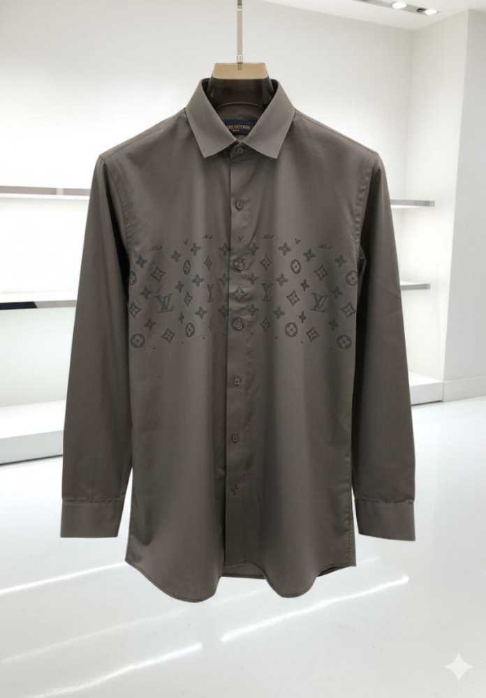 Louis Vuitton Monogram Dark grey Premium Cotton Shirt
