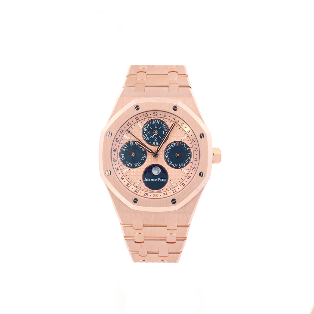 Audemars Piguet Royal Oak Perpetual Calendar 18ct Rose Gold Dial Watch 26574OR.OO.1220OR.01