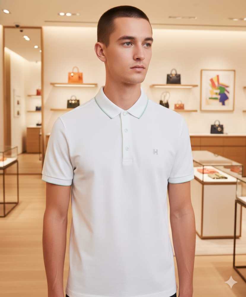 Hermes White Premium Quality T-shirt-thumb-0