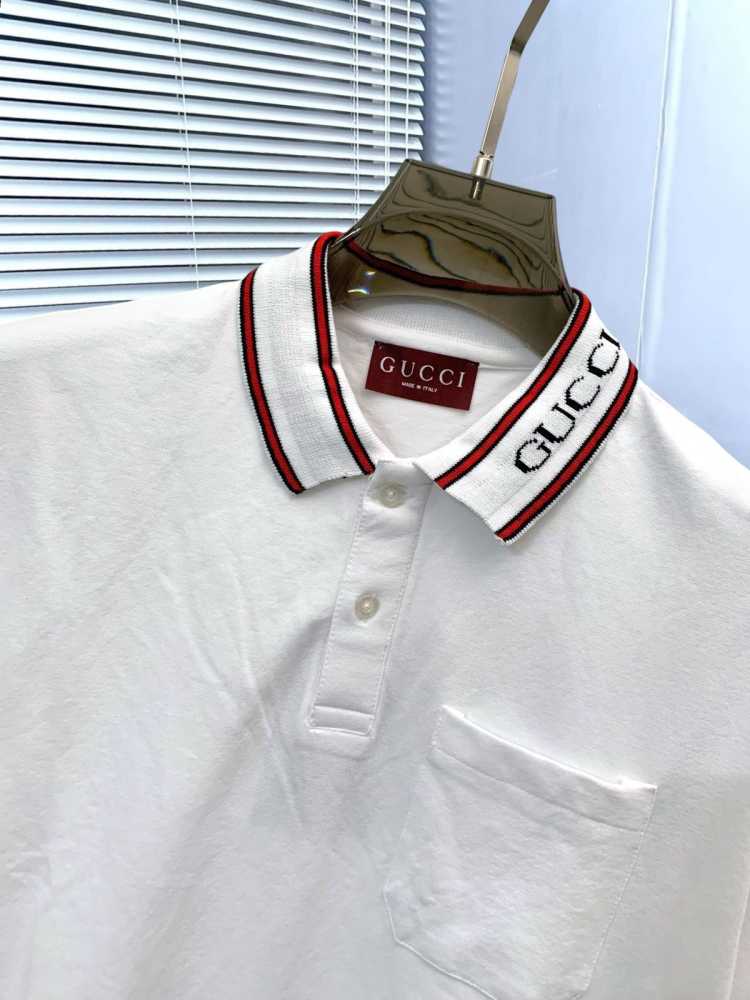 Gucci White Premium Quality Polo T-shirt-thumb-5